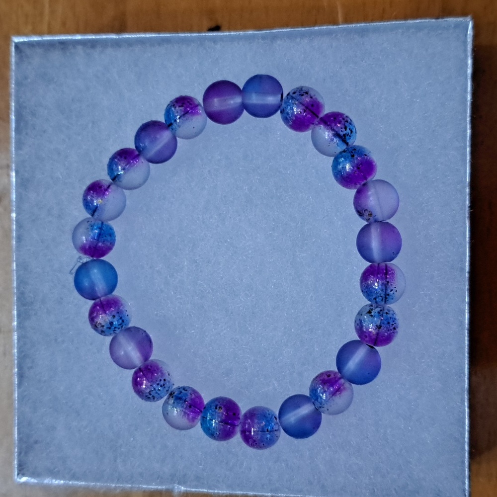 Violet Sparkle Matte Crystal Bracelet - Picture 2 of 8